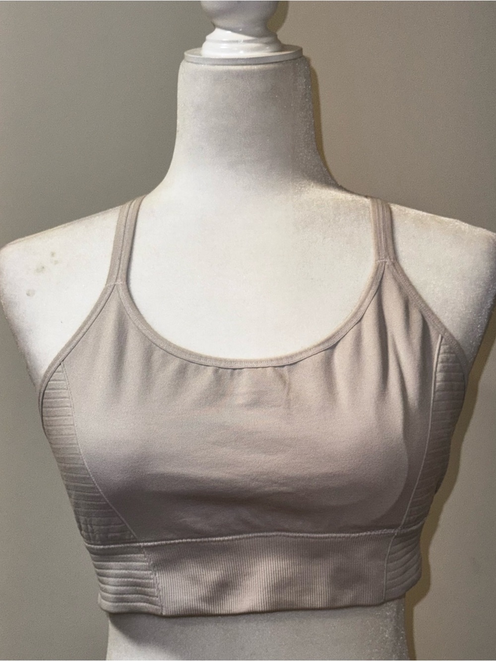 Women’s Taupe Racerback Sports Bra – Adjustable Straps